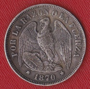 Chili - 50 Centavos 1870 (argent) - Chile