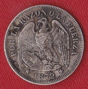 Chili - 50 Centavos 1872 (argent) - Cile