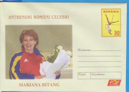 MARIANA BITANG GYMNASTICS COACH ROMANIA GANZSACHE STATIONERY ENTIER - Gymnastics