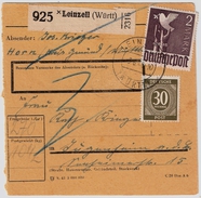 1948, 2 Mk. Mit Zusatzfrankatur,  Auf Paketkarte , #6072 A - Lettres & Documents