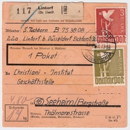 1948, 3 U. 1 Mk. Mit Zusatzfrankatur,  Auf Paketkarte , #6073 - Lettres & Documents