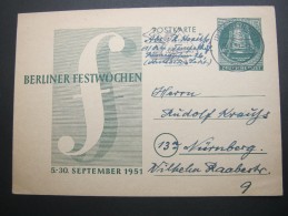 1952 , Ganzsache Aus Berlin , Rs. Viel Text - Postcards - Used