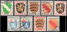 Germany 1945 French Zone  Mi 1-4,6,7,8,9,10 -  9v - Gestempelt - Used - Autres & Non Classés