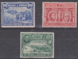 BRAZIL - 1922 National Exposition. Scott 260-262. Mint Hinged - Ongebruikt