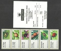 GB 2016 STAMPEX AUTUMN A012 LADYBIRDS COLLECTORS STRIP POST & GO ATM MNH - Post & Go Stamps