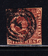 Denmark Used Scott #2 4rs Royal Emblems, Brown  Cancel: 3-ring '1' - Usati