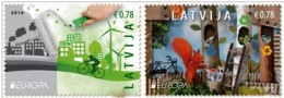 2016 Latvia Lettland Lettonie Europa -CEPT Think Green Ecology - Bicycles  STAMPS MNH - 2016