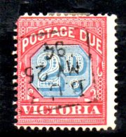 T610 - VICTORIA , Tasse Yvert N. 3 Usato . Fil V On Crown CAPOVOLTA . Dente Corto - Used Stamps