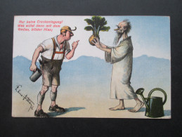 Künstler AK 1928 Nur Keine Trockenlegung! Was Willst Denn Mit Dem Gmüas, Blöder Hias! Bayrische Tracht. Bierkrug - Sonstige & Ohne Zuordnung