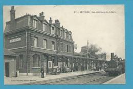 CPA - Circulé - Chemin De Fer Arrovée D'un Train En Gare De BETHUNE 62 - Bethune