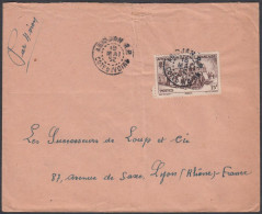 French West Africa 1952, Airmail Cover Abidjan To Lyon W./postmark Abidjan - Covers & Documents