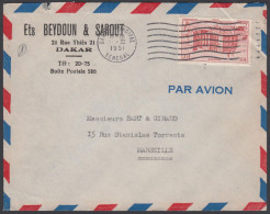 French West Africa 1952, Airmail Cover Dakar To Marseille W./postmark Dakar - Cartas & Documentos