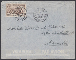 French West Africa 1953, Airmail Cover Agboville To Marseille W./postmark Agboville - Covers & Documents