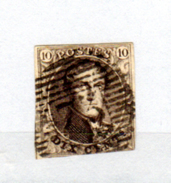 Léopold 1er, 10c Médaillon Filigranne Encadré, 3 Ø (3 Marges), Cote 9,90 €, - 1849-1850 Médaillons (3/5)