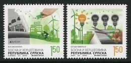 BOSNIA HERZEGOVINA SERBIA/ SRPSKA REP.- EUROPA 2016 -TEMA "ECOLOGIA -EL PENSAMIENTO VERDE -THINK GREEN".- SERIE De 2 V. - 2016