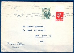 1946 , NORUEGA , SOBRE CIRCULADO DESDE TRONDHEIM A NUEVA YORK , YV. 264 , 116 , AVIADOR . - Cartas & Documentos