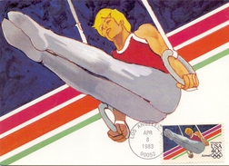 USA LOS ANGELES 1983 MAXIMUN POST CARD  ATHLETIC SPORT (SET160272) - Cartoline Maximum