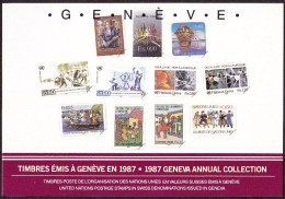 UN - United Nations Geneva 1987 Cancelled Souvenir Folder - Year Pack - Otros & Sin Clasificación