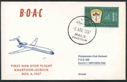 1967 Sudan, Primo Volo First Flight B.O.A.C.  Khartun - Zurigo, - Soedan (1954-...)