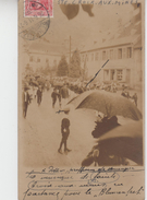 68 - SAINTE CROIX AUX MINES / CARTE PHOTO LA MUSIQUE EN PARTANCE POUR LE BLUMENFEST 1911 - Sainte-Croix-aux-Mines