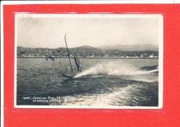 SKI NAUTIQUE Juan Les Pins Cpsm Animée Un Exercice Difficile       1856 La Cigogne - Water-skiing