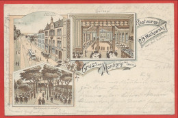 57 - GRUSS Aus MONTIGNY Bei METZ - Litho Couleur - Restaurant B. WATKOWSKI - Vis A Vis Dem Bot. Garten - Metz Campagne