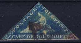 Cape Of Good Hope: 1855 -1863   4 D Blue  Cancelled Mi 2 - Cape Of Good Hope (1853-1904)