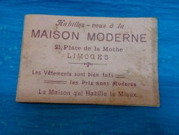 Carnet Bloc  'petit) Pub Maison Moderne A Limoges - Advertising