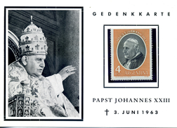 ARGENTINE 1963 PAPST JOHANNES XXIII - CARTE SOUVENIR PAPE JEAN 23 - Brieven En Documenten