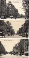 PARIS XIV - 4  Vues De  L'avenue Du Maine (villa Garnier ,tram ,bus Voitures Cafés) - Paris (14)