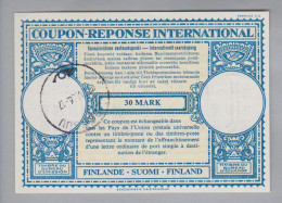 Finnland Ganzsache Coupon Réponse International Johnsuu 1956-05-12 30 Mark - Interi Postali