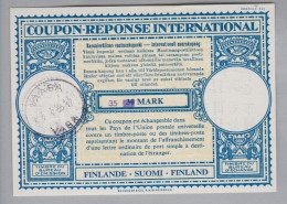 Finnland Ganzsache Coupon Réponse International Vaasa 1956-07-07 35 Auf 30 Mark - Entiers Postaux