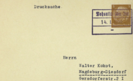 Sudetenland 14.01.1939 Hindenburg 3 Pf Drucksache Wohentsch - Sudetenland