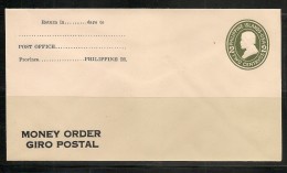 US - PHILIPPINES - 1908 El Rizal - COVER ENTIRE - UNUSED - MONEY ORDER - Filippine