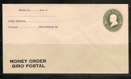 US - PHILIPPINES - 1908 El Rizal - COVER ENTIRE - UNUSED - MONEY ORDER - Filipinas