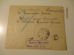 1915 RUSSIA  SPASSK KASAN  TO COPENHAGEN DENMARK  RED CROSS , POSTAGE DUE , KASAN MILITARY CENSOR , COVER , 0 - Brieven En Documenten