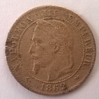 5 CENTIMES - 1862 K - NAPOLEON III EMPEREUR - Tête Laurée - - 5 Centimes