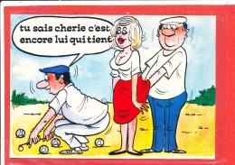 PETANQUE  Humour Cpm Animée - Pétanque