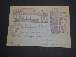 POLOGNE - Enveloppe Et Cachets Du Bateau " Zawichost " Pour La France En 1973 - A Voir - L 2798 - Storia Postale