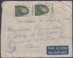 France West Africa 1950, Airmail Cover Abidjan To Lyon W./postmark Abidjan - Covers & Documents