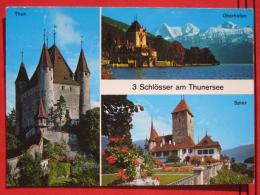 Thun / Spiez / Oberhofen (BE) - Mehrbildkarte "3 Schlösser Am Thunersee " - Oberhofen Am Thunersee