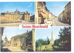 CPSM Sainte Ménéhould  Multivues  Hotel De Ville  Les Romarins  Vue Générale Du Chateau - Sainte-Menehould