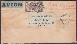 French West Africa 1952, Airmail Cover Abidjan To Lyon W./postmark Abidjan - Covers & Documents
