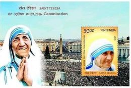 INDIA 2016 Mother Teresa Nobel Peace Prize  Miniature Souvenir Sheet Block MNH - Madre Teresa