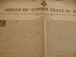 Arrest Du Conseil D'état Du Roi. 14/02/1758 A Propos Des Octrois 2 X A3 Par Genty - Decreti & Leggi