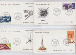 Niger SPACE SATELLITE ROCKET COMMUNICATIONS 4x FDC 1966 - Afrika