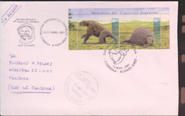 O) 2001 ARGENTINA, MEGATERIO,GLIPTODONTE,MAMMALS OF ARGENTINE CENOZOIC-TERTIARY,FLIGHT TO THE COSMOS YURI GAGARIN CANCEL - Gebraucht