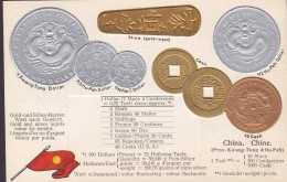 China Chine Coins Münze Pièces Munten Monete Moedas Monedas Embossed, Geprägt Litho (2 Scans) - Monete (rappresentazioni)