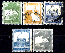 Palestina-0092 - 1927-45: Yvert & Tellier N. 64, 66, 70A, 71, 73 (o) Used - Privo Di Difetti Occulti. - Palestine