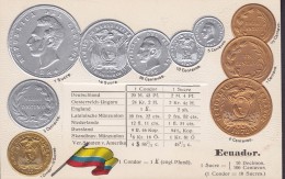 Ecuador Coins Münze Pièces Munten Monete Moedas Monedas Embossed, Geprägt Litho (2 Scans) - Coins (pictures)